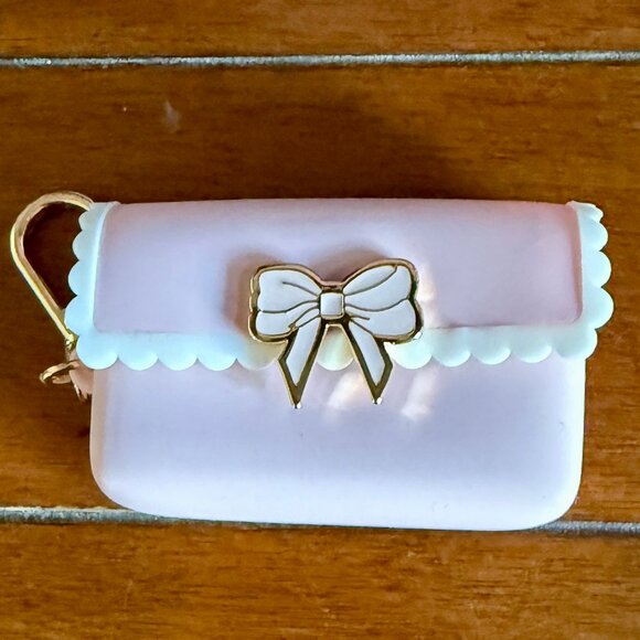 NEW Pink Bow Snapcase PocketBac Holder Scalloped Purse Bath & Body Works - Picture 1 of 3